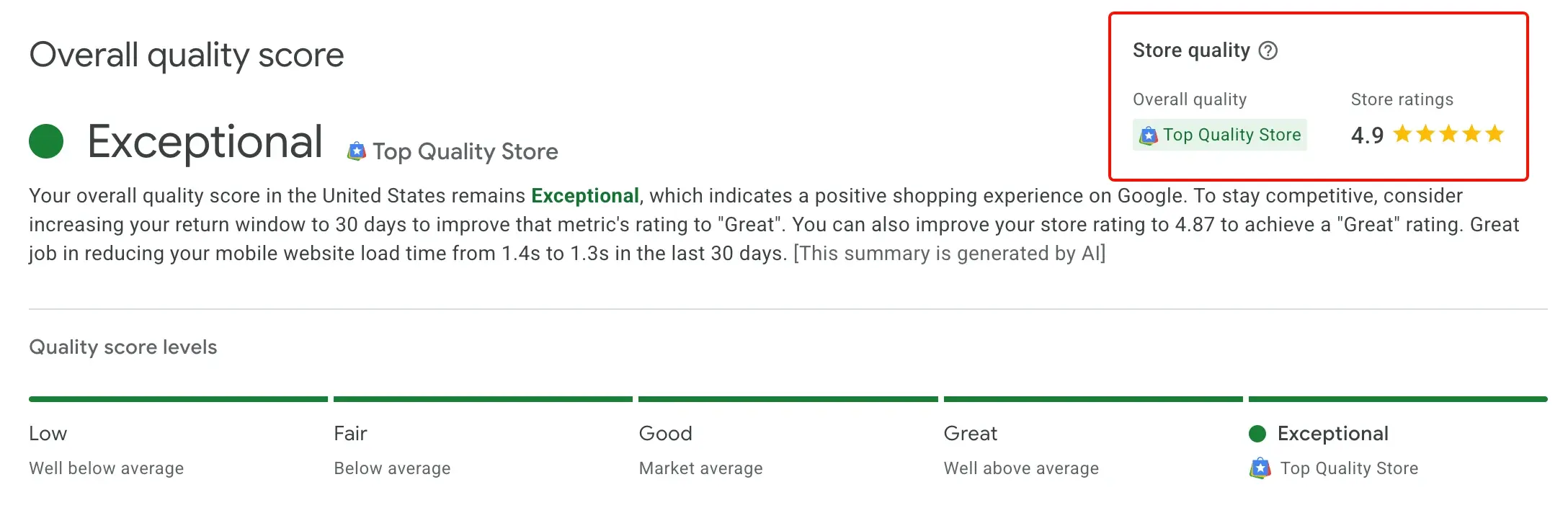 Merchant Center improvements screenshot